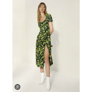 Aritzia Wilfred Pandora Dress in Avocado Print